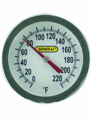 General Tools PT2020G220 Analog Soil and Composting Dial Thermometer Long Stem 20 Inch Probe 0 to 220 degrees Fahrenheit (18 to 104 degrees Celsius) Range