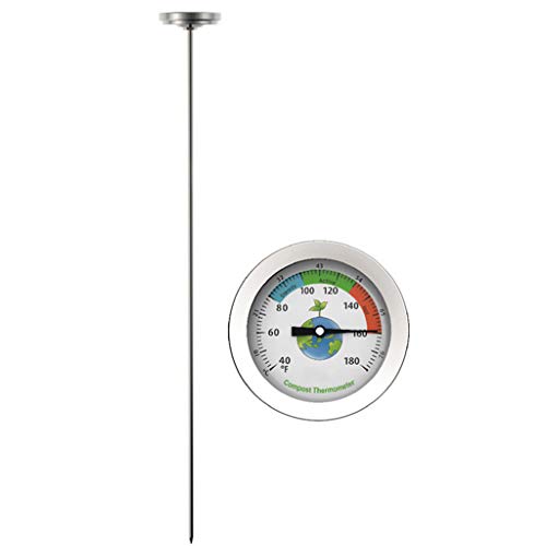 Suporun 50cm Stainless Steel Compost Soil Thermometer Celsius Measuring Garden 40180℉ Soil Thermometer Shown