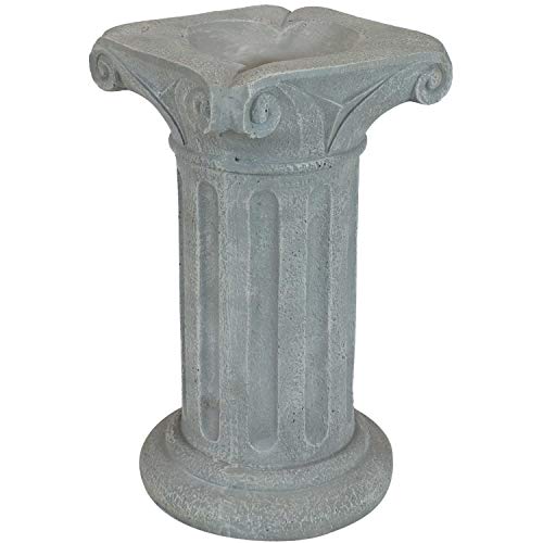 Sunnydaze Roman Pedestal IndoorOutdoor Gazing Globe Stand  ColumnStyle Gazing Ball Pedestal for 10 to 12Inch Garden Spheres  Travertine  16 Inch