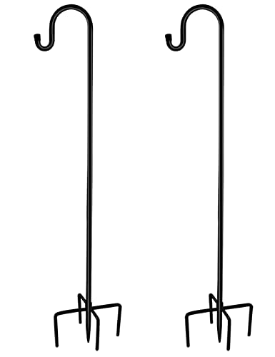 ShepherdHooks Adjustable for BirdFeeder Lantern PlantHook GardenStake  60 Inch Plant Stand Hanger for Outdoor Flower Basket Bird Feeder Hanger Weddings Decor (2 Pack )