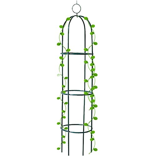 Tower Obelisk Garden Trellis 63 Feet Tall Plant Support for Climbing Vines and Flowers StandsBlack Green Lightweight Plant Tower