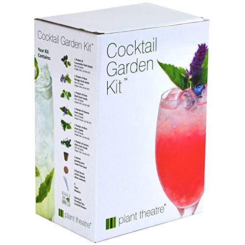 ﻿﻿Plant Theatre Cocktail Herb Growing Kit  Grow 6 Unique Indoor Garden Plants for Mixed Drinks with Seeds Starter Pots Planting Markers and Peat Discs  Kitchen  Gardening Gifts for Women  Men ﻿﻿﻿