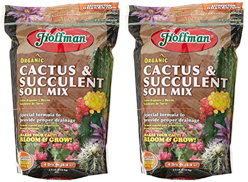 Hoffman 10404 Organic Cactus and Succulent Soil Mix 4 Quarts (2Pack)