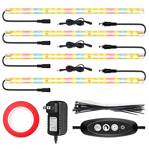 LED Grow Lights Strips for Indoor Plants with Auto ON  Off Timer T5 Sunlike Full Spectrum Grow Lights Bar Growing Lamps for Greenhouse Shelves Hydroponics Succulent 4 Dimmable Levels