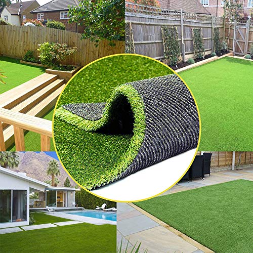 08inch Realistic Synthetic Artificial Grass Turf 4FTX7FT(28 Square FT) Thick Faux Grass Indoor Outdoor Landscape Lawn Pet Dog Turf Carpet for Garden Backyard Balcony