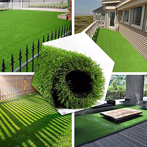 Petgrow Deluxe Realistic Artificial Grass Turf 33FTX5FT 70 oz Face Weight Drainage Holes  Rubber Backing Indoor Outdoor Pet Faux Synthetic Grass Astro Rug Carpet for Garden Backyard Patio Balcony