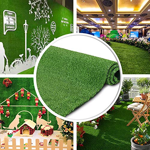 · Petgrow · Artificial Grass Turf Lawn 7FTX12FTEconomy Indoor Outdoor Synthetic Grass Mat Party Wedding Christmas Backyard Patio Garden Balcony Rug Rubber BackingDrainage Holes
