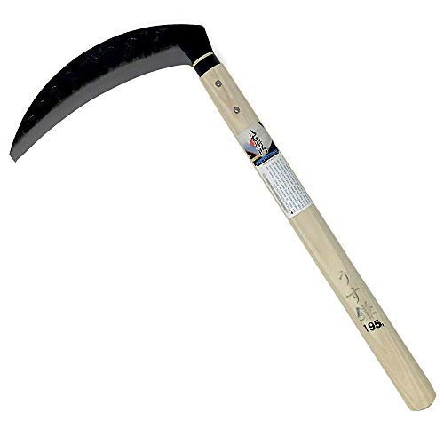 HACHIEMON Japanese Grass Sickle for Weeding 195mm TwoHand Multiuse Sturdy and Sharp