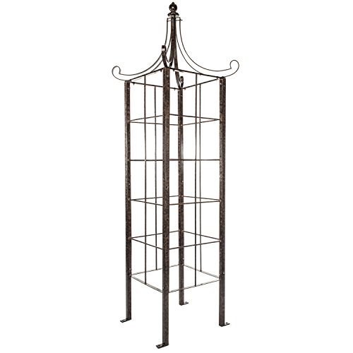 H Potter Trellis Obelisk for Climbing Plant Large Garden Wrought Iron Ornamental for Patio Deck