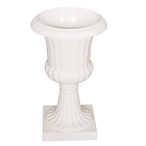 Homeford Tall Pedestal Plastic Planter Urn OffWhite 20Inch