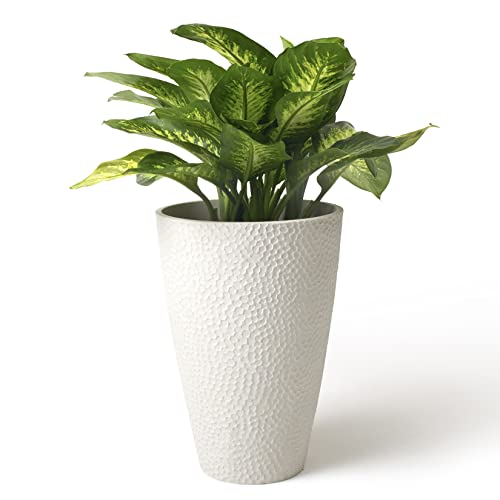 Large Outdoor Tall Planter  20 Inch Indoor Tree Planter Plant Pot Flower Pot Containers White Honeycomb