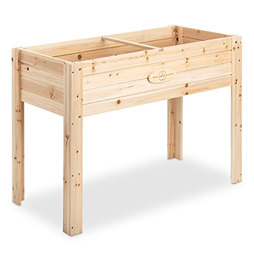 Cedar Raised Planter Box with Legs  Elevated Wood Raised Garden Bed Kit  Grow Herbs and Vegetables Outdoors  Naturally RotResistant  Unmatched Strength Lasts Years (4x2) by Boldly Growing