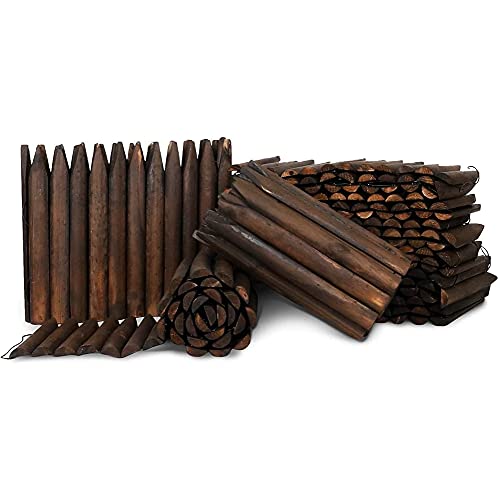 Worth Garden 6PC Garden Edging Wooden Fence Edging (21FT Total Length) Outdoor Garden Lawn Landscape Edging Flexible Decorative Border Edging Spring Garden  Yard Maintenance 118 H x 42 L Each