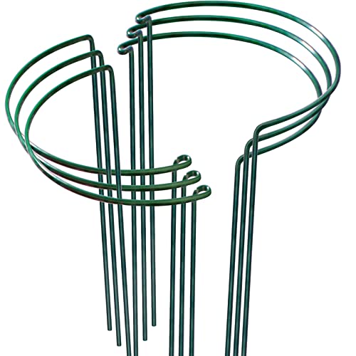 LEOBRO 6 Pack Plant Support Plant Stakes Metal Plant Support Stakes House Plant Stakes for Indoor Plants Garden Plant Cage Plant Supports for Outdoor Plants Tomato Peony Flower 94 W x 156 H