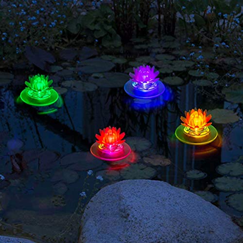 pearlstar Solar Pool Pond Lights Floating Waterproof Solar Color Changing Lights Outdoor Led Pond Swimming Pool Lighting Decoration Lamp 4 Pack