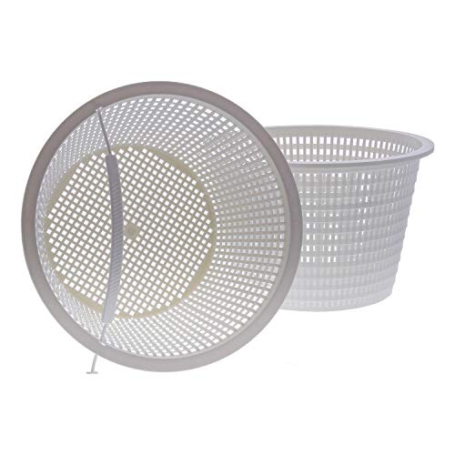 US Pool Supply Swimming Pool Plastic Skimmer Replacement Basket (Set of 2)  Skim Remove Leaves Bugs and Debris  8 Top 55 Bottom 5 Deep  Not Weighted