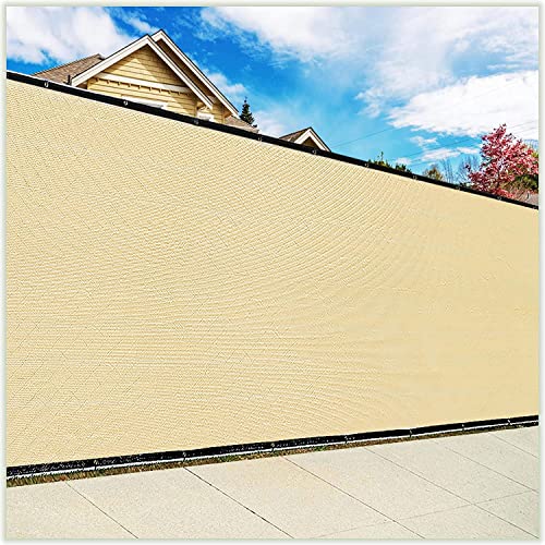 ColourTree 5 x 50 Beige Fence Privacy Screen Windscreen Cover Fabric Shade Tarp Netting Mesh Cloth  Commercial Grade 170 GSM  Cable Zip Ties Included  We Make Custom Size