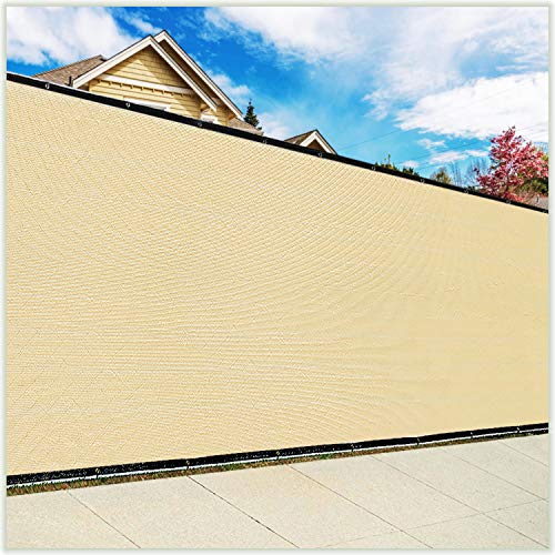 ColourTree 6 x 50 Beige Fence Privacy Screen Windscreen Cover Fabric Shade Tarp Netting Mesh Cloth  Commercial Grade 170 GSM  Cable Zip Ties Included  We Make Custom Size