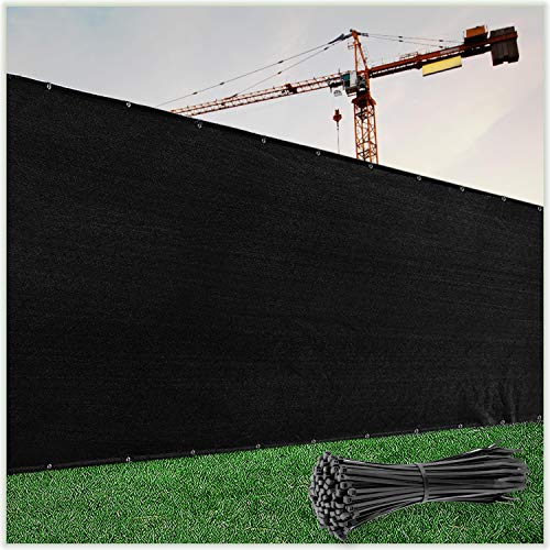 ColourTree 8 x 50 Black Fence Privacy Screen Windscreen Cover Fabric Shade Tarp Plant Greenhouse Netting Mesh Cloth  Commercial Grade 170 GSM  Heavy Duty  3 Years Warranty  WE MAKE CUSTOM SIZE