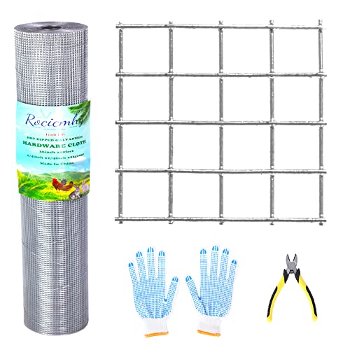 Rocicmhy 36x50 Hardware Cloth 14 Inch 23GaChicken Coop WireHardware MeshWelded Wire Fence RollsGalvanized Wire Mesh FenceChicken Wire FenceRabbit Wire Fencing RollWelded Wire Mesh Roll