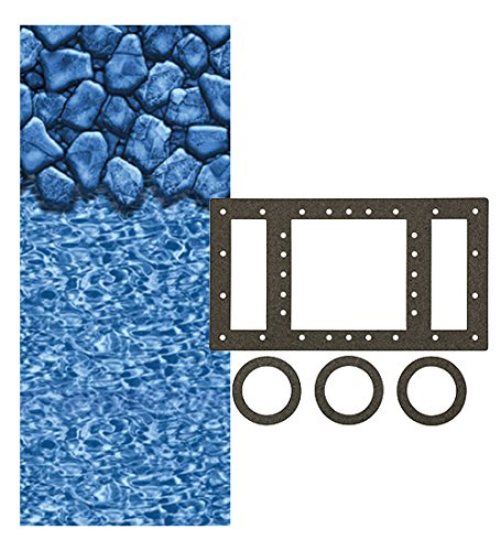 Smartline Boulder Swirl 27Foot Round Pool Liner  UniBead Style  52Inch Wall Height  25 Gauge Virgin Vinyl  Designed for Steel Sided AboveGround Swimming Pools  Universal Gasket Kit Included