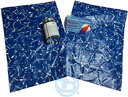 TORK Distributors Inground Above Ground Swimming Pool Patch Vinyl Liner Kit Blue Prizm 2 PC Of 1 Ft x 8 inches and 4oz Glue