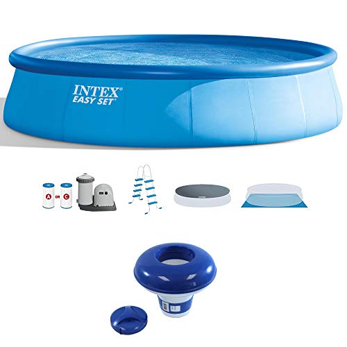 Intex 18 x 48 Round Above Ground Swimming Pool w 7 Chlorine Dispenser