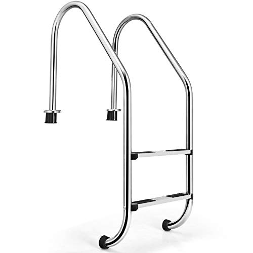 Goplus Swimming Pool Ladder Inground 2Step NonSlip Ladder Stainless Steel Ladder w 440 Weight Capacity