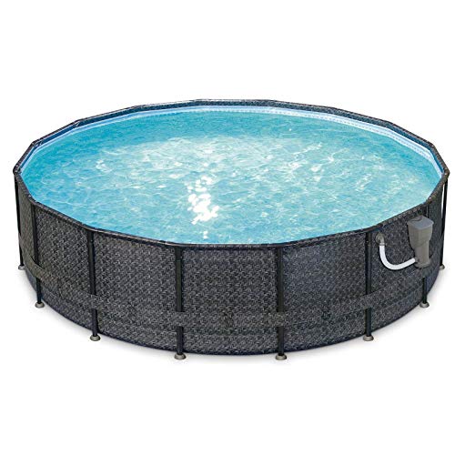 Summer Waves P4A01648B 16ft x 48in Above Ground Frame Outdoor Swimming Pool Set wFilter Pump Pool Cover Ladder Ground Cloth  Maintenance Kit