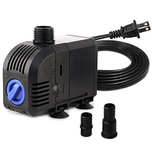 FREESEA Submersible Pond Water Pump 160 GPH 8W Ultra Quiet Adjustable Outdoor Fountain Pump with 5ft Power Cord for Aquarium  Fish Tank  pool  Garden Waterfall  Hydroponic