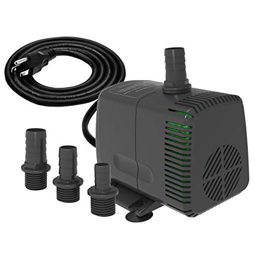 Knifel Submersible Pump 880GPH Ultra Quiet with Dry Burning Protection 102ft High Lift for Fountains Hydroponics Ponds Aquariums  More……………