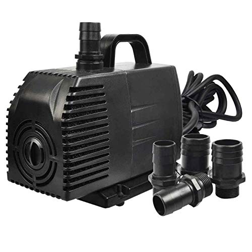 Simple Deluxe 1056 GPH Submersible Water Pump with 15 Feet Cord and 5 Threaded Nozzles for Fountains Ponds Aquariums and Hydroponics 1 Pack Black