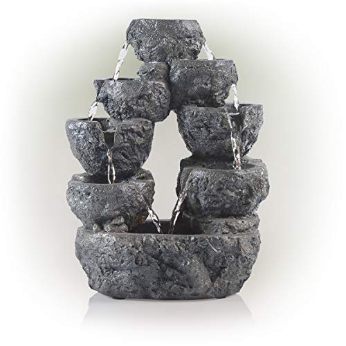 Alpine 5Tiered Cascading Fountain Gray 14 Inch Tall