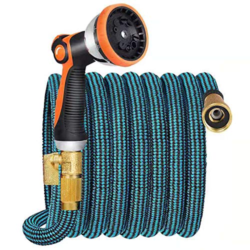 JOOIKOS Expandable Garden Hose 50ft  Water Hose with 10 Functions Nozzle and Durable ConnectorsExtra Strength FabricLightweight Garden Hose