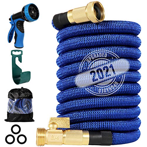 200 ft Expandable Garden Hose2022 Upgraded Lightweight Expanding HoseStrongest Flexible Water Hose 10 Functions Sprayer with Double Latex Core 34 Solid Brass Fittings Extra Strength Fabric