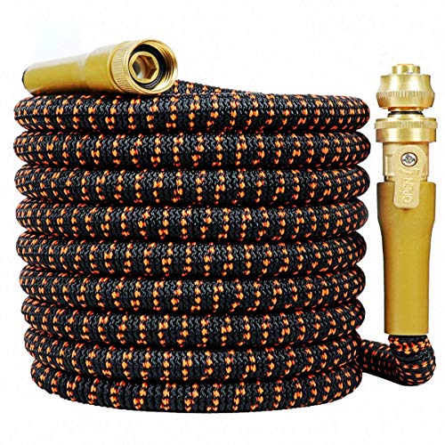 HOPITU Upgraded 15 Feet Expandable Garden HoseStrongest Expanding 3750D HoseSuper Flexible Water Hose with 34 Solid Brass Nozzle and Durable 4Layers Latex