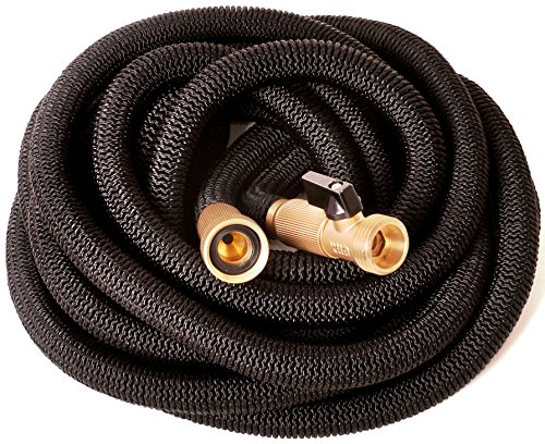 Riemex Expandable Hose 50 FT Black New 2022 Heavy Duty Garden Water Hose  Triple Latex  Expanding Solid Brass Metal Fittings Connectors Flexible Strongest  for All Watering Needs (50 FT Black)