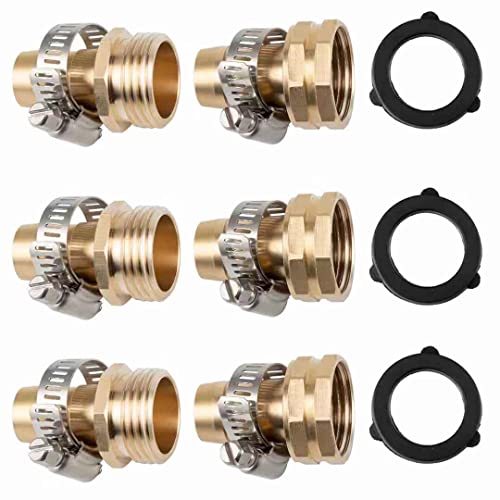 SADLDWBB Hose Repair Kit Hose Connectors with Clamps Garden Hose Repair Kit Male and Female Aluminum Garden Hose Connector Garden Hose Fittings for 34 or 58 Water Hose End Mender 3 Set