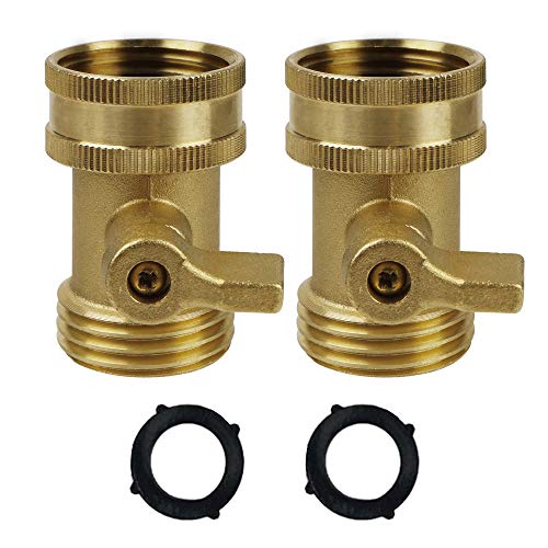 Twinkle Star Water Hose Shut Off Valve 2 Pack Heavy Duty 34 Inch Solid Brass Garden Hose Connector TWIS3003