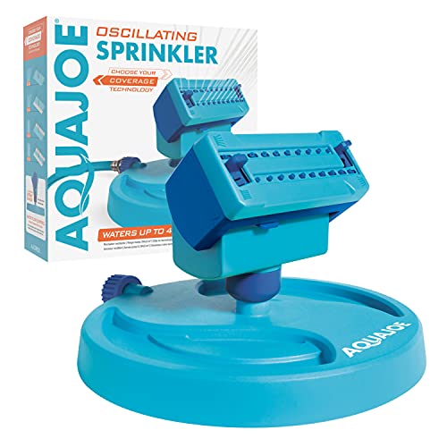 Aqua Joe AJOSPR20 20Nozzle Max Coverage Adjustable Gear Driven Oscillating Sprinkler on Sled Base