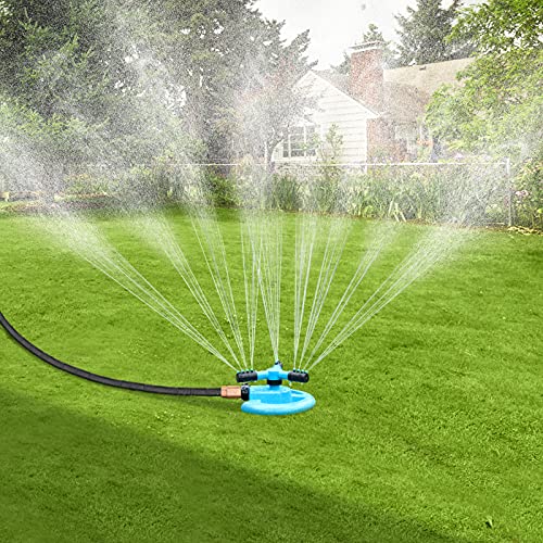 BOBOO Sprinkler Rotating Lawn Sprinkler Large Area Coverage Sprinklers for Lawn and Garden 3000 Square Feet Water Sprinklers Adjustable Angle Yard Sprinkler