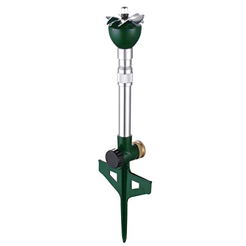 FANHAO Garden Lawn Sprinkler for Yard 100 Metal Water Sprinkler with Heavy Duty Spike Base 360 Degree Watering for Lawn Nursery and Grass Irrigation Kids Playtime