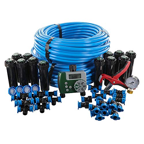 Orbit 50021 InGround BluLock Tubing System and Digital Hose Faucet Timer 2Zone Sprinkler Kit