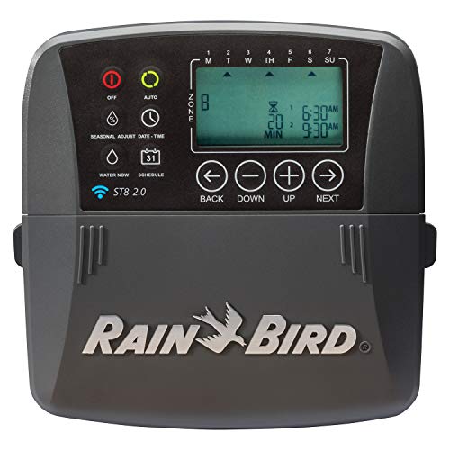 Rain Bird ST8I20 Smart Indoor WiFi SprinklerIrrigation System TimerController WaterSense Certified 8ZoneStation Compatible with Amazon Alexa (20 replaces Obsolete ST8IWIFI)