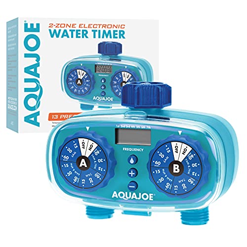 Aqua Joe AJET2Z Easy 2Zone Electronic Timer w13 Program Presets LCD Display Max Frequency Control