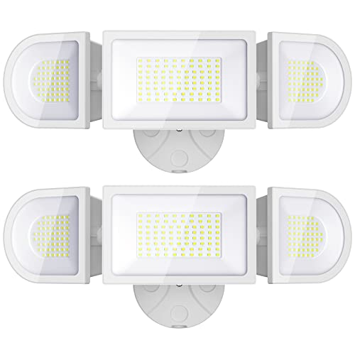 iMaihom 100W LED Flood Light 9000LM Super Bright Security Light Outdoor IP65 Waterproof Exterior Floodlight with 3 Adjustable Heads 6000K Daylight White Light for Yard Garage Playground (2 Pack)