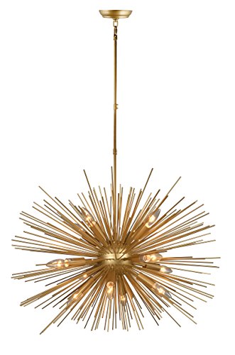 Decomust 30 Inch Astra Sputnik Light Satellite Pendant Light Sputnik Chandelier Gold Ceiling Light Fixture Rod