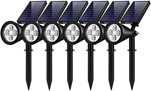 InnoGear Solar Lights Outdoor Upgraded Waterproof Solar Powered Landscape Spotlights 2in1 Wall Light Decorative Lighting Auto OnOff for Pathway Garden Patio Yard Driveway Pool Pack of 6 (White)