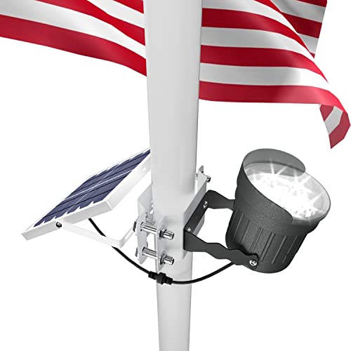 Solar Flag Pole Light 3in1 Design Brightest Flag Pole Light Solar Powered，2 Brightness 100 American Flag Coverage Led solar Spot light Outdoor Dusk to Dawn fit 14 Pole House Inground Mounted