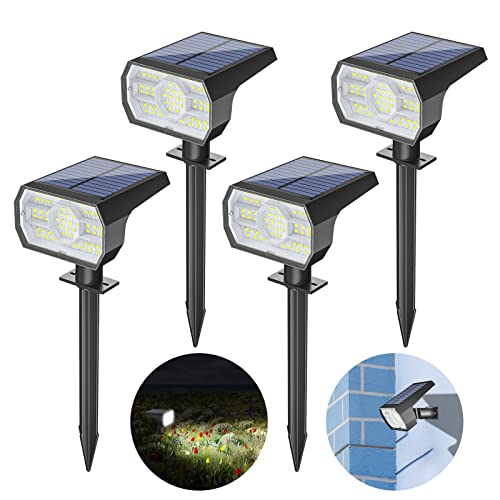 Solar Spot Lights Outdoor Solar Landscape Spotlights 56 LED IP65 Waterproof 3 Lighting ModesSolar Lights Outdoor for Garden Yard House Walkway Driveway Porch Patio Tree Cool White 4 Pack